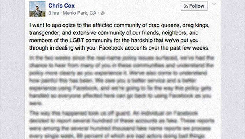Facebook will loosen policy for drag queens